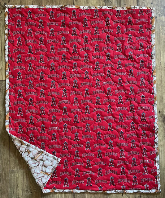 ANAHEIM ANGELS BASEBALL QUILTED BLANKET