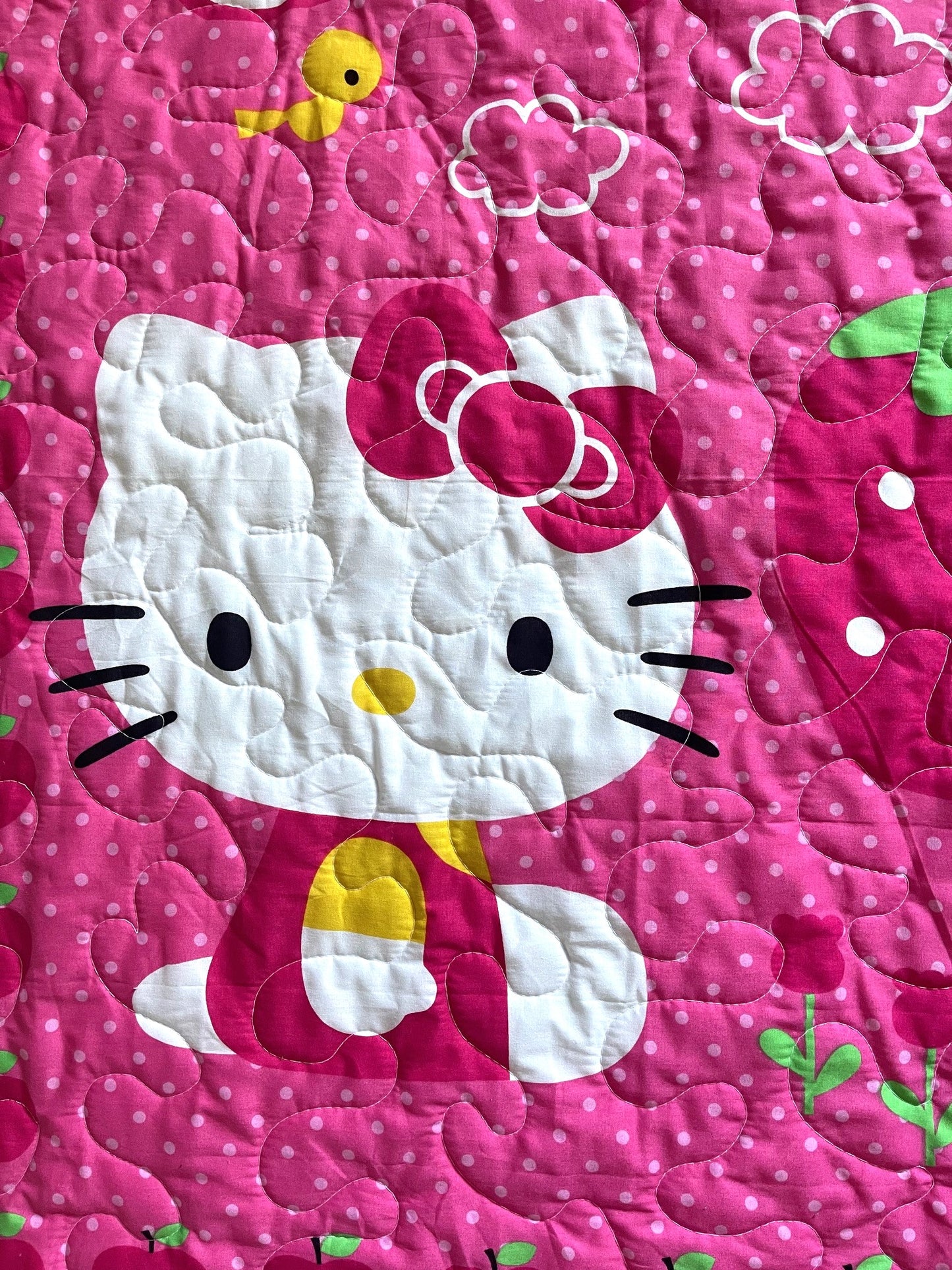 HELLO KITTY STRAWBERRY & APPLES INSPIRED QUILTED BLANKET