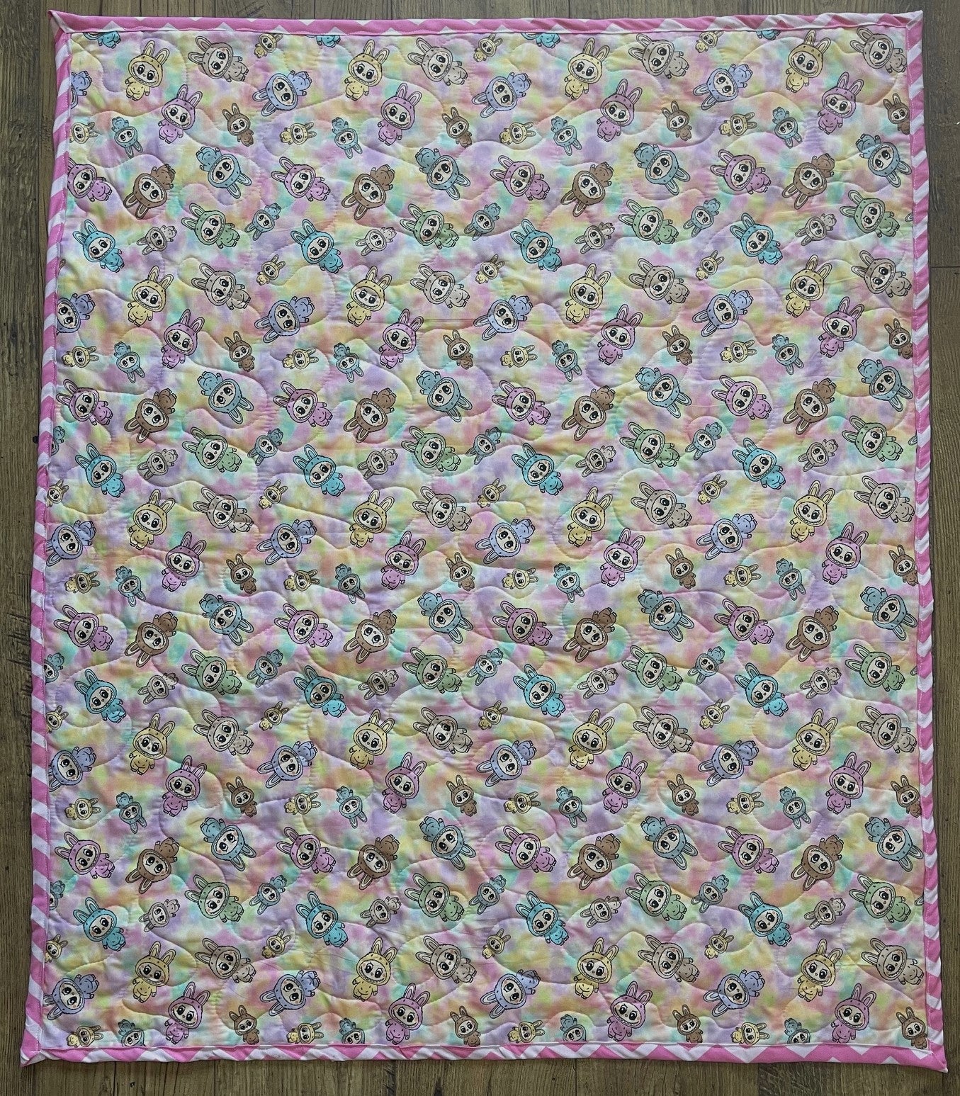 LABUBU MONSTERS DOLL ANIME PASTEL Inspired Quilted Blanket