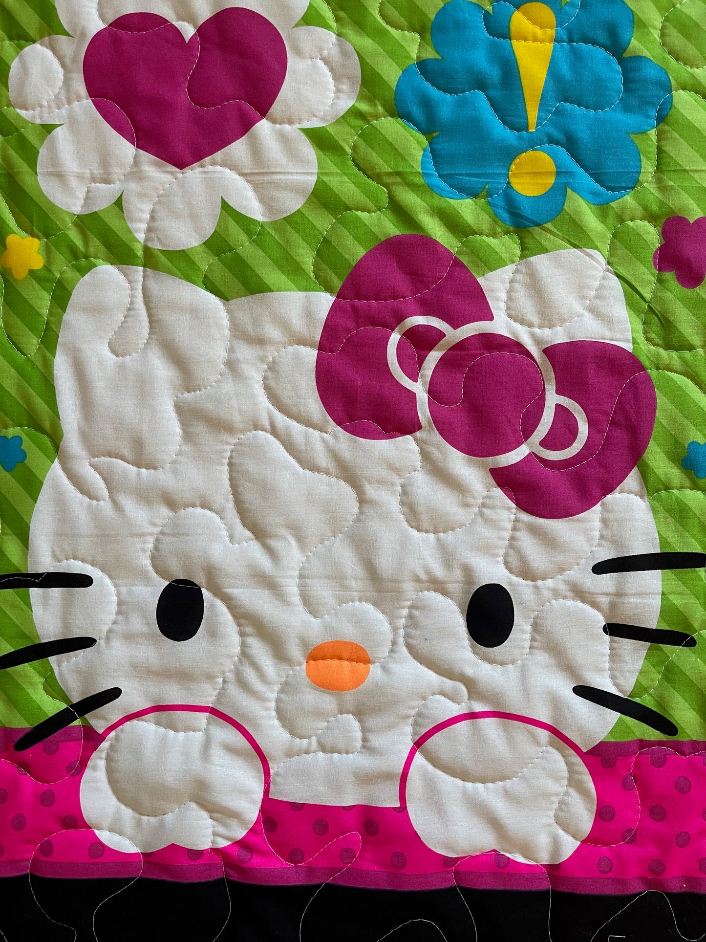 HELLO KITTY NEON EXPRESSIONS QUILTED BLANKET