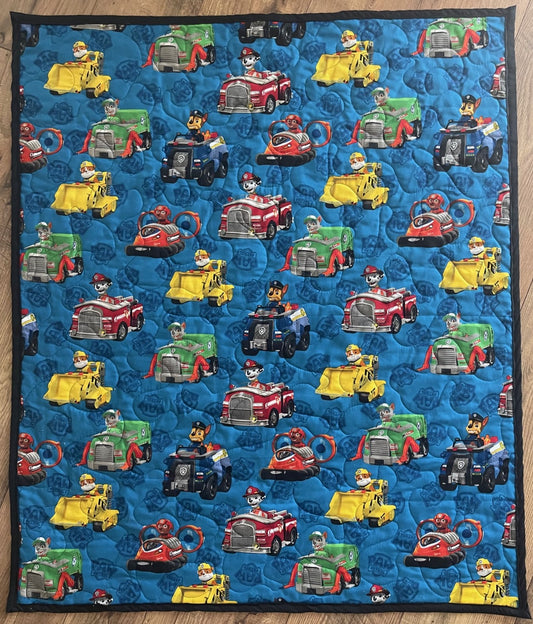 PAW PATROL MARSHALL, CHASE, RUBBLE,  EVEREST INSPIRED QUILTED BLANKET
