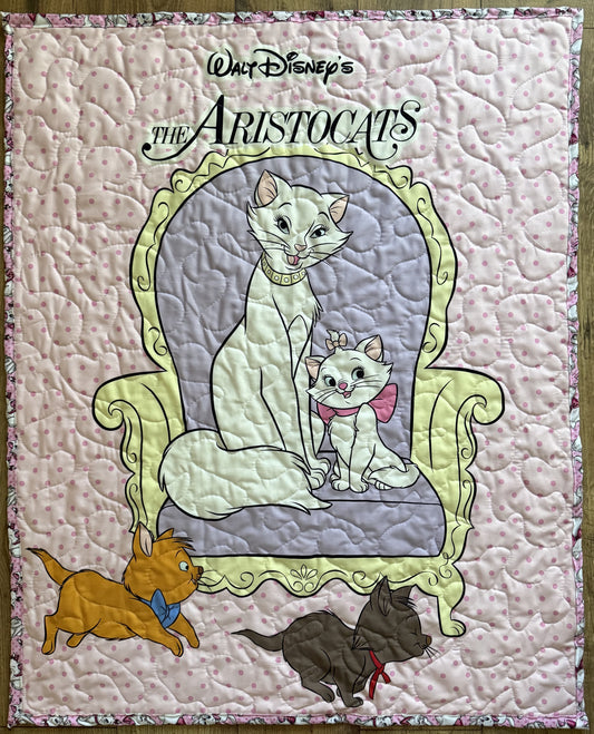 Walt Disney's Classic THE ARISTOCATS Inspired Quilted Blanket Cats Marie