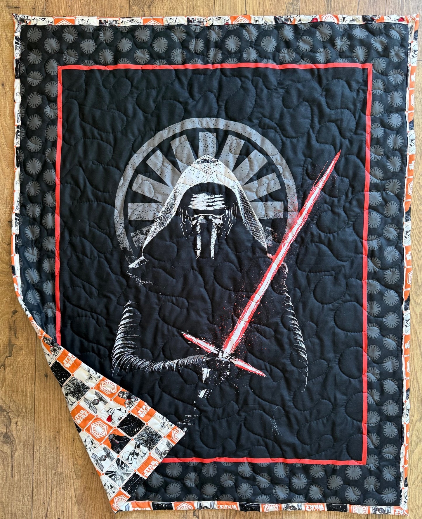 STAR WARS DARK SIDE KYLO REN INSPIRED VILLAIN QUILTED BLANKET
