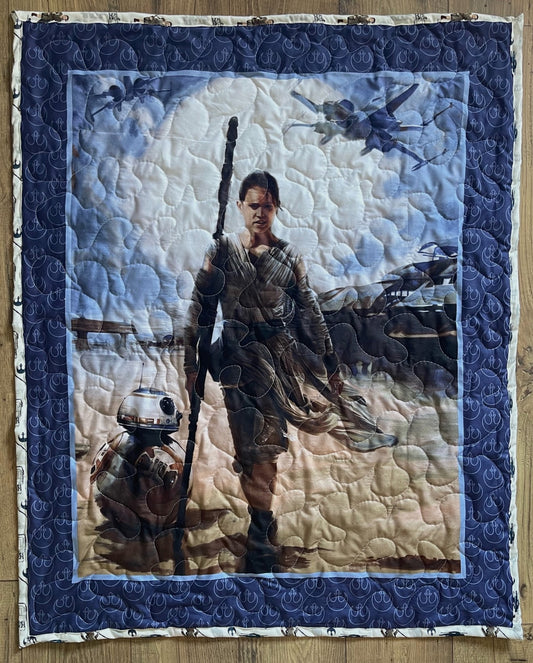 Rogue One Rey & BB-8 Heroes inspired Quilted Blanket