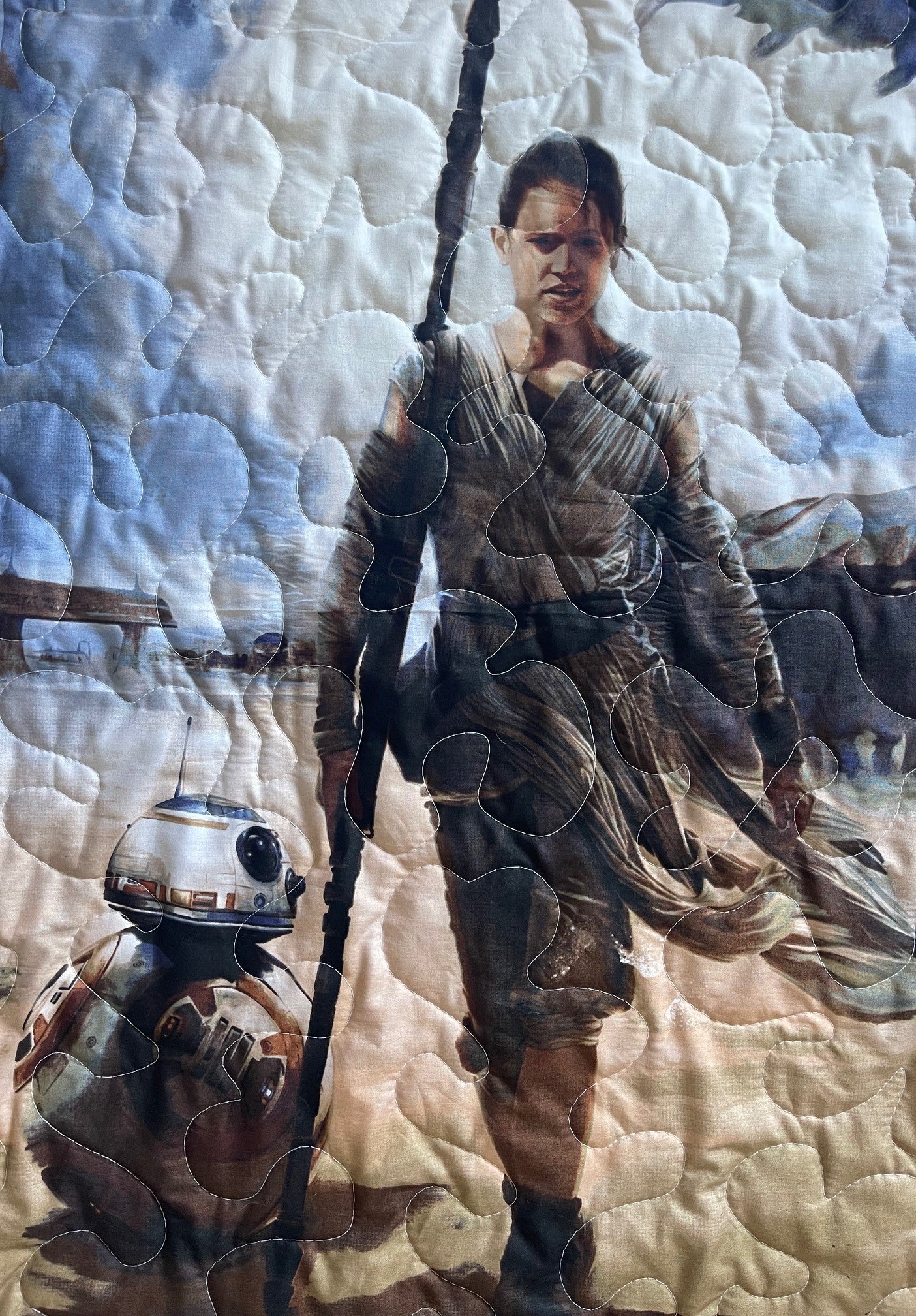 Star Wars Rogue One Rey & BB-8 Heroes inspired Quilted Blanket