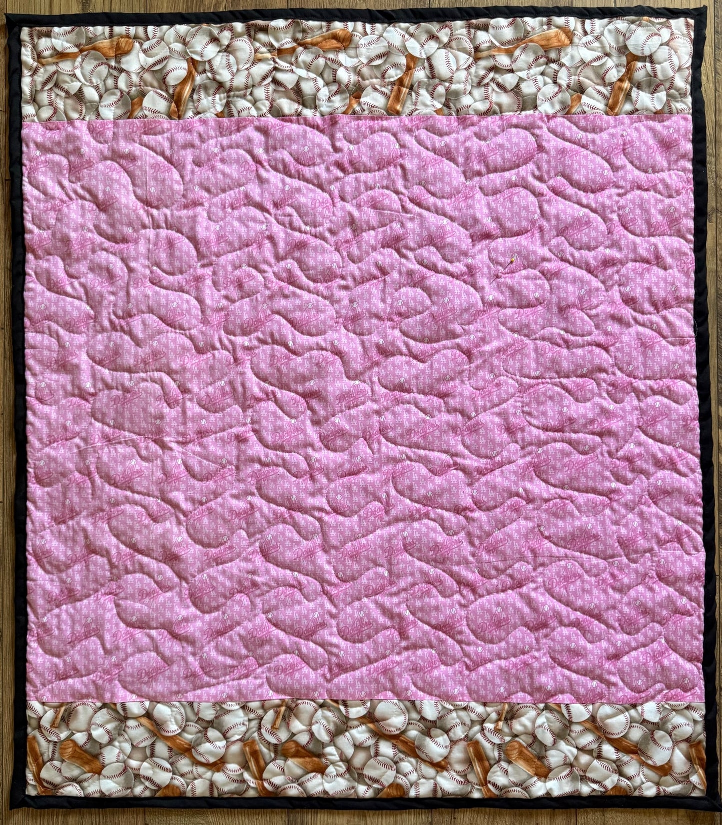 LOS ANGELES DODGERS BASEBALL PINK INSPIRED QUILTED BLANKET
