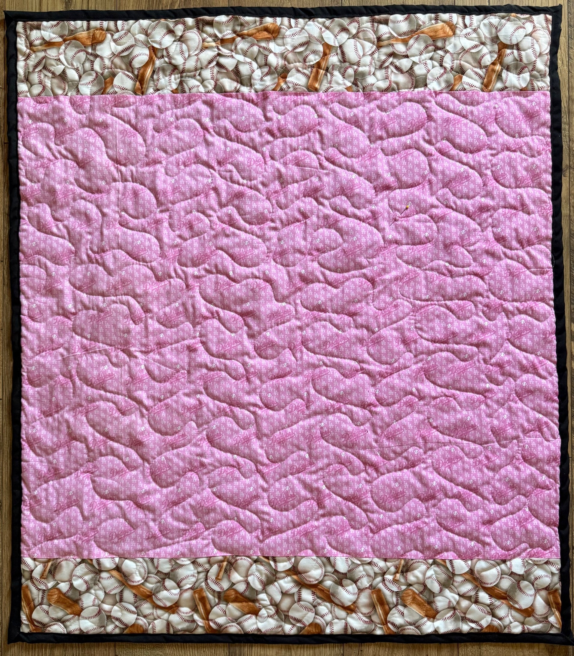 LOS ANGELES DODGERS BASEBALL PINK INSPIRED QUILTED BLANKET