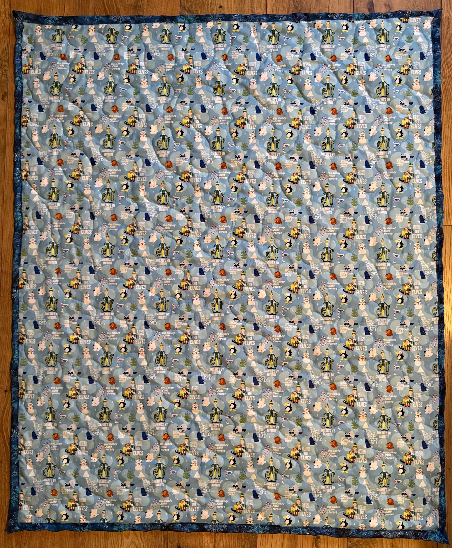 CHRISTMAS HOLIDAY ELF QUOTES FROM THE MOVIE INSPIRED Quilted Blanket