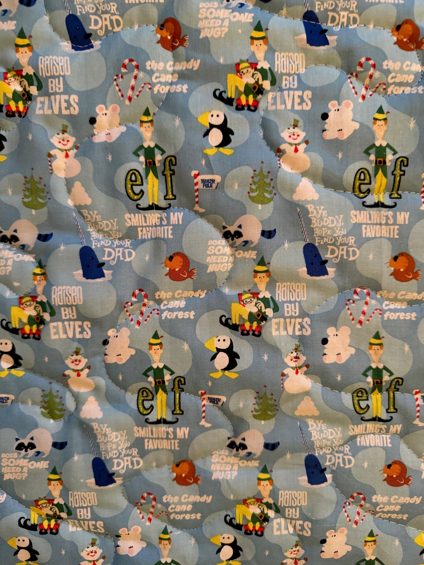 CHRISTMAS HOLIDAY ELF QUOTES FROM THE MOVIE INSPIRED Quilted Blanket