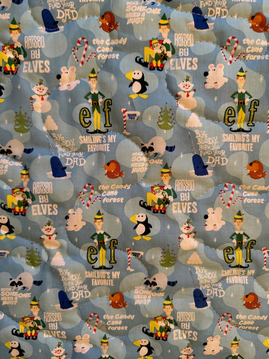 CHRISTMAS HOLIDAY ELF QUOTES FROM THE MOVIE INSPIRED Quilted Blanket