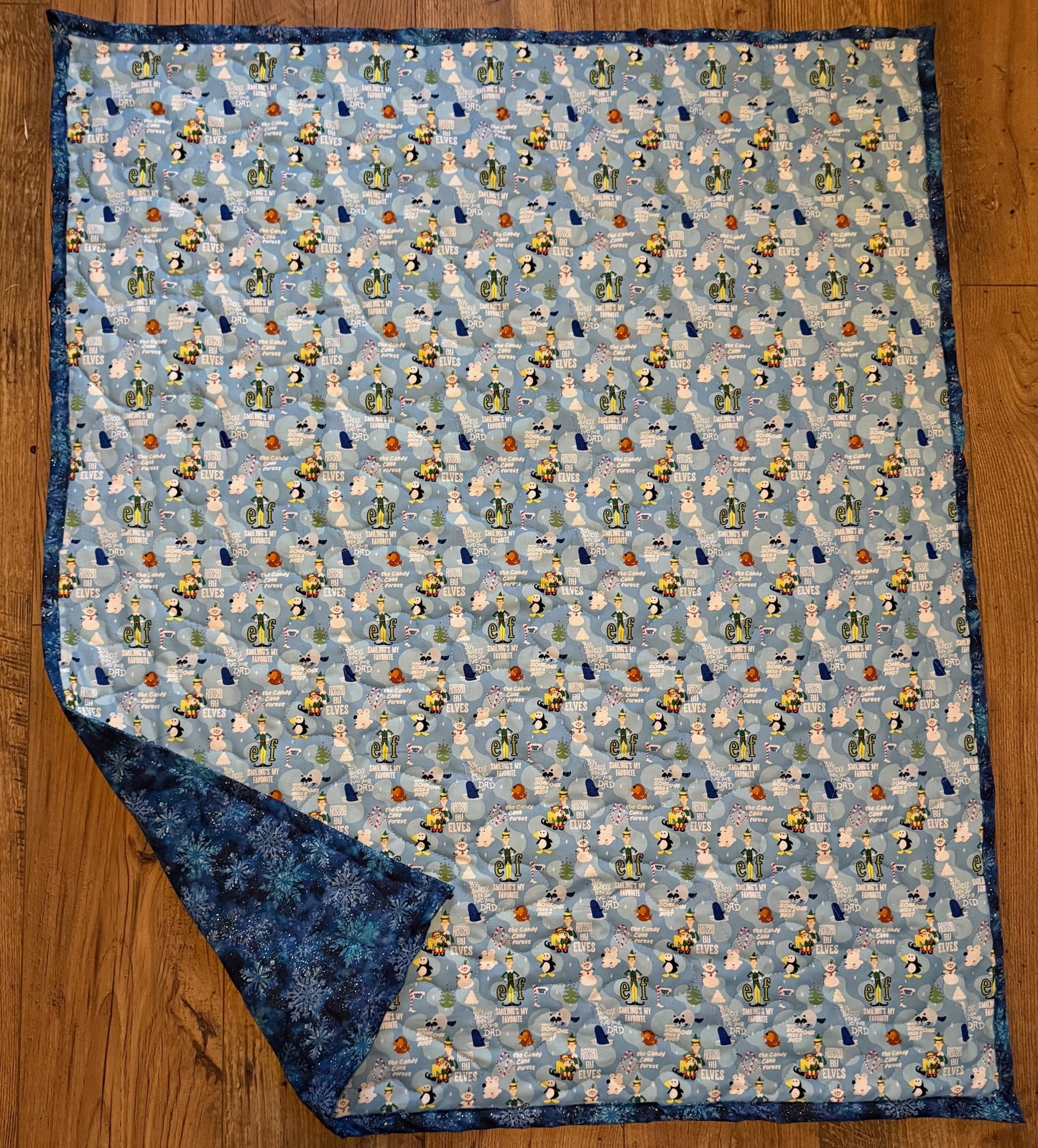 CHRISTMAS HOLIDAY ELF QUOTES FROM THE MOVIE INSPIRED Quilted Blanket