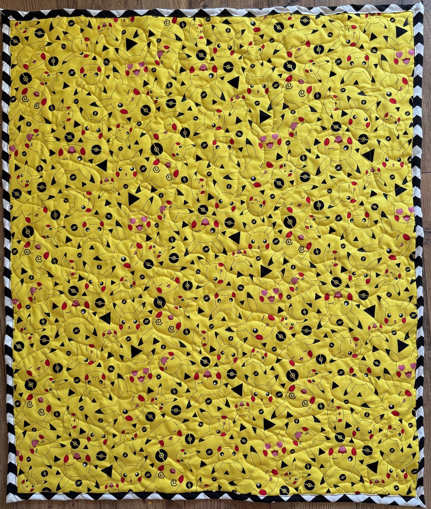 NINTENDO POKEMON VIDEO GAME PIKACHU YELLOW INSPIRED QUILTED BLANKET