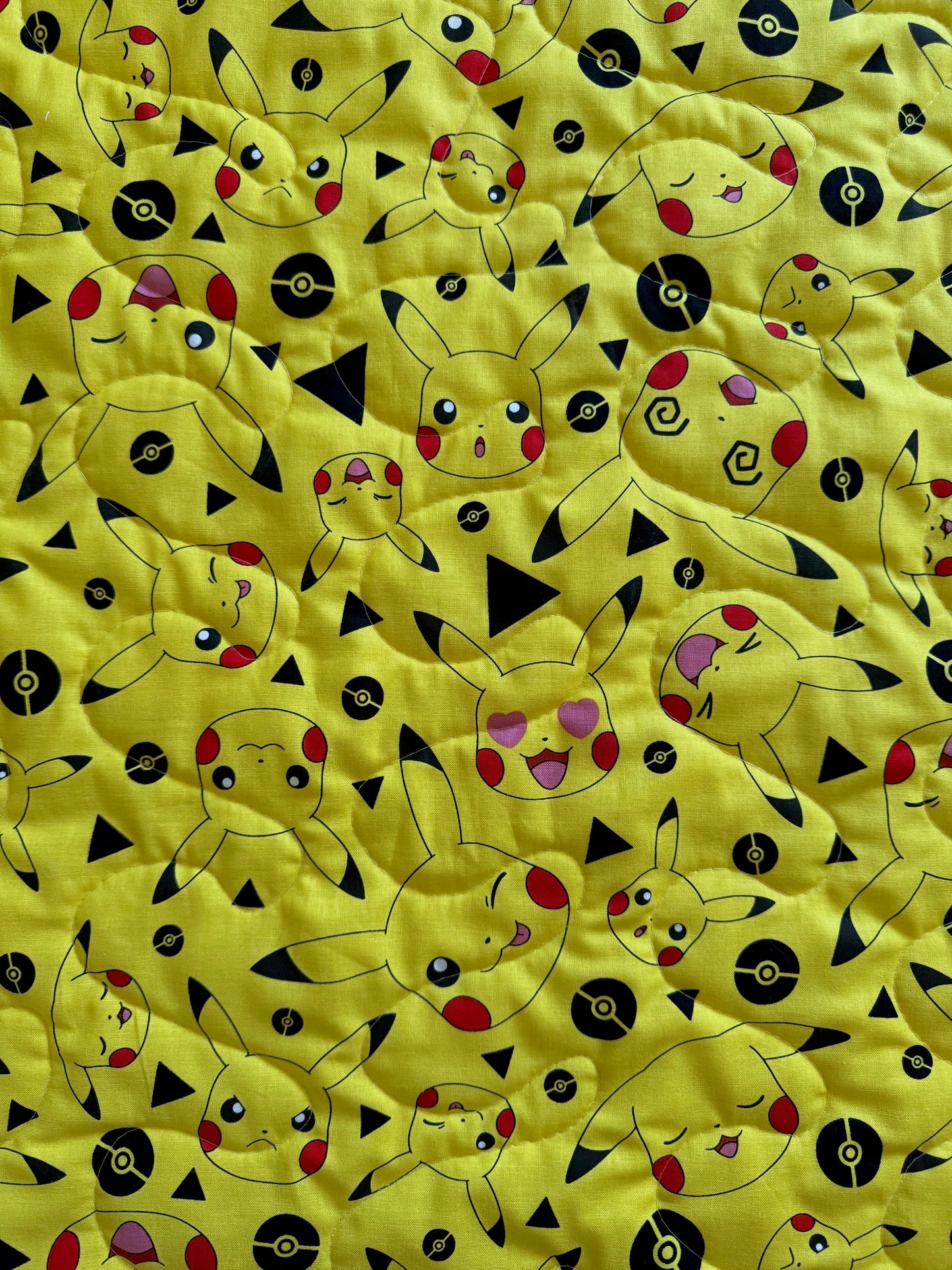 NINTENDO POKEMON VIDEO GAME PIKACHU YELLOW INSPIRED QUILTED BLANKET