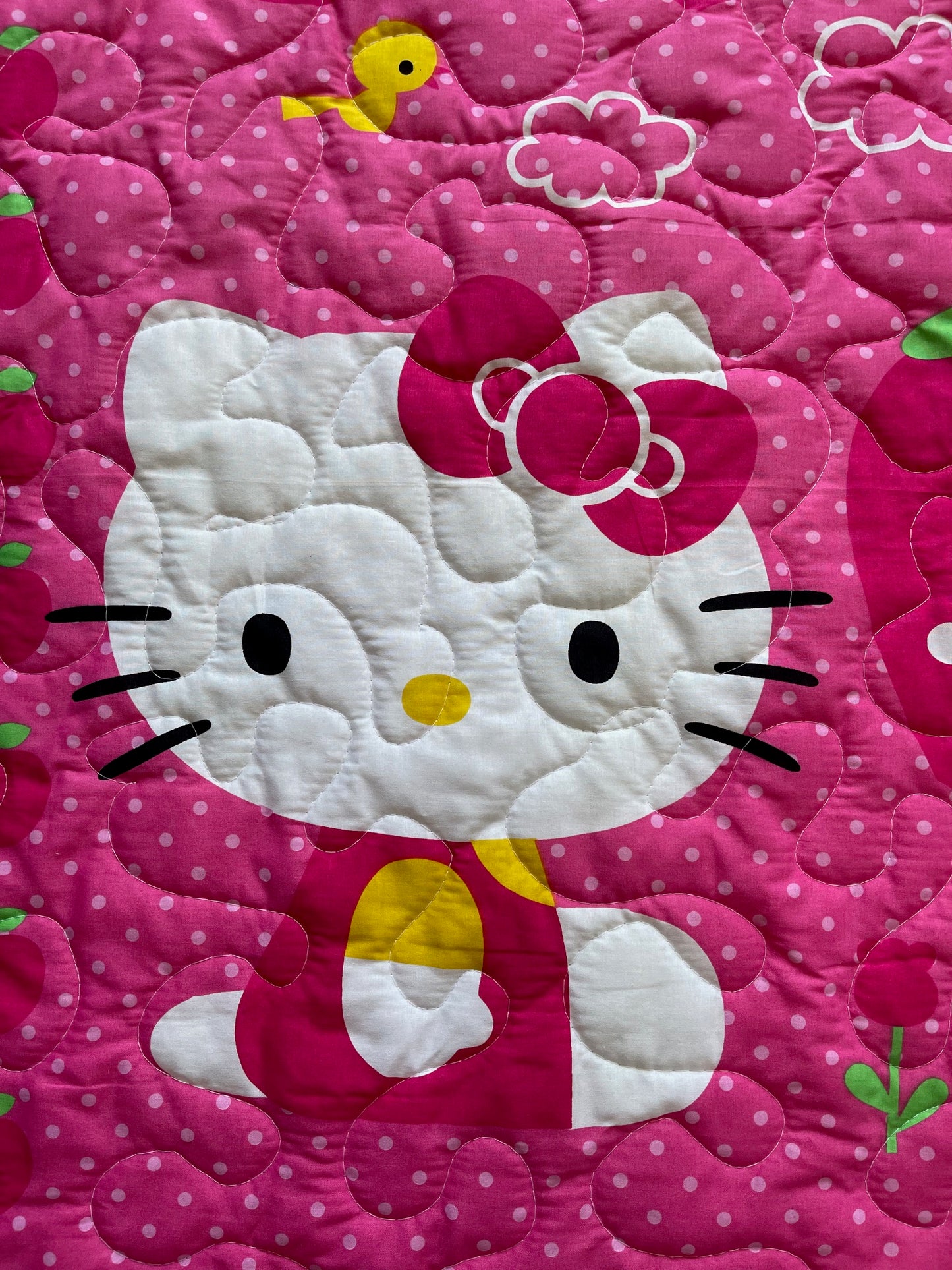 KITTY STRAWBERRY & APPLES INSPIRED QUILTED BLANKET