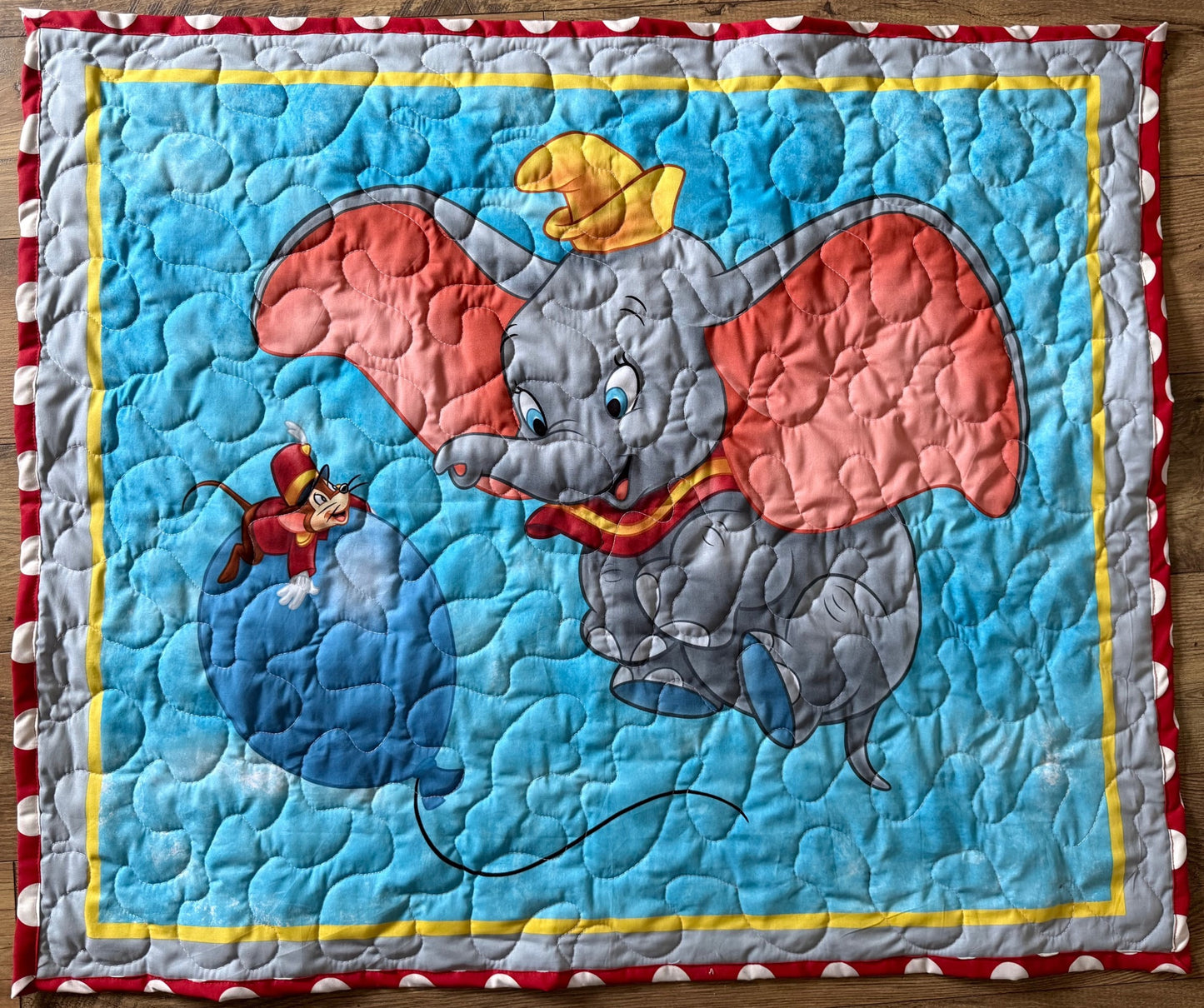 DUMBO & TIMOTHY Q. MOUSE BALLOON INSPIRED QUILTED BLANKET