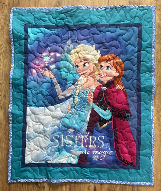 DISNEY FROZENS SISTERS ARE MAGIC Inspired Quilted Blanket