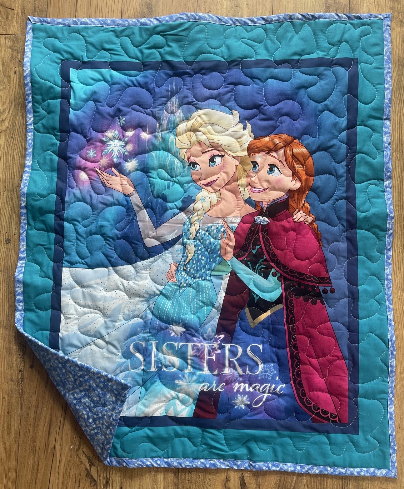 DISNEY FROZENS SISTERS ARE MAGIC Inspired Quilted Blanket