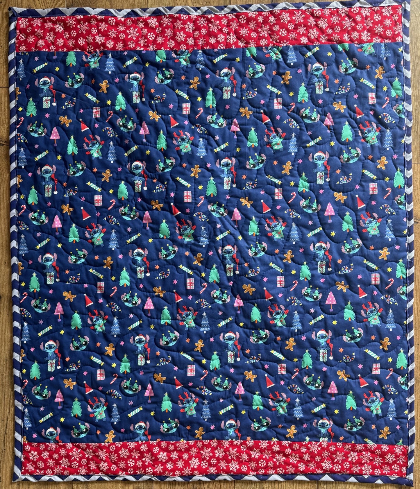 CHRISTMAS FUN WITH STITCH DISNEY LILO & STITCH INSPIRED Quilted Blanket