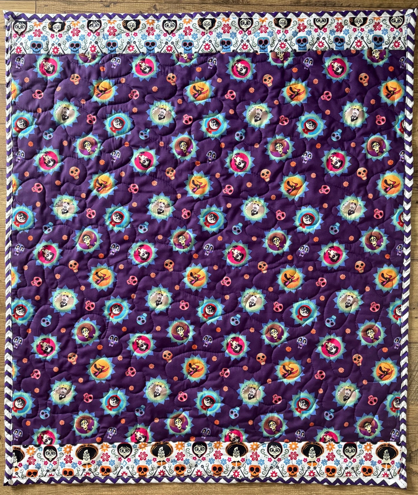 DISNEY COCO MOVIE Día de los Muertos Day of the Dead Inspired QUILTED BLANKET 