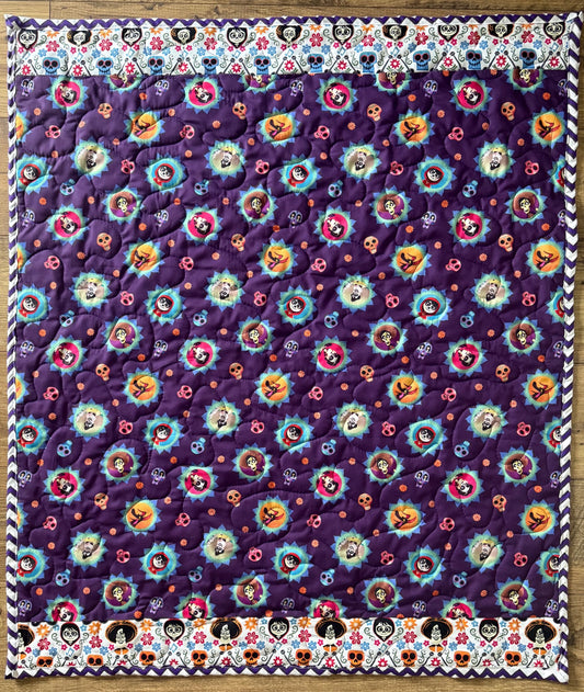 DISNEY COCO MOVIE Día de los Muertos Day of the Dead Inspired QUILTED BLANKET 