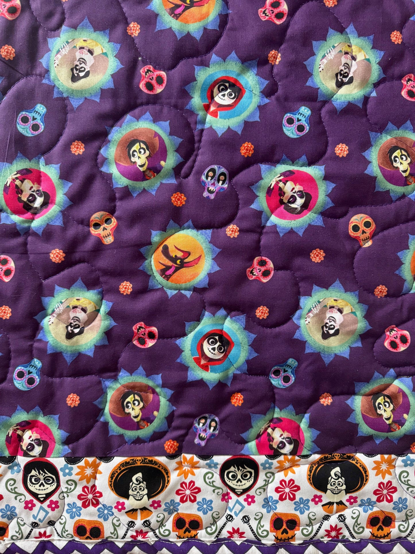 DISNEY COCO MOVIE Día de los Muertos Day of the Dead Inspired QUILTED BLANKET