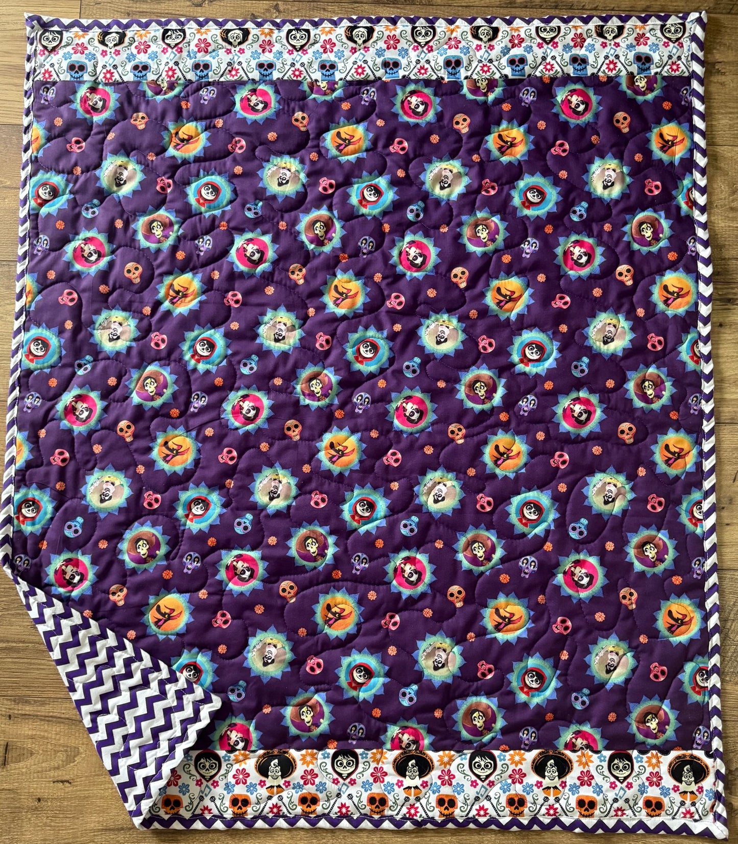 DISNEY COCO MOVIE Día de los Muertos Day of the Dead Inspired QUILTED BLANKET