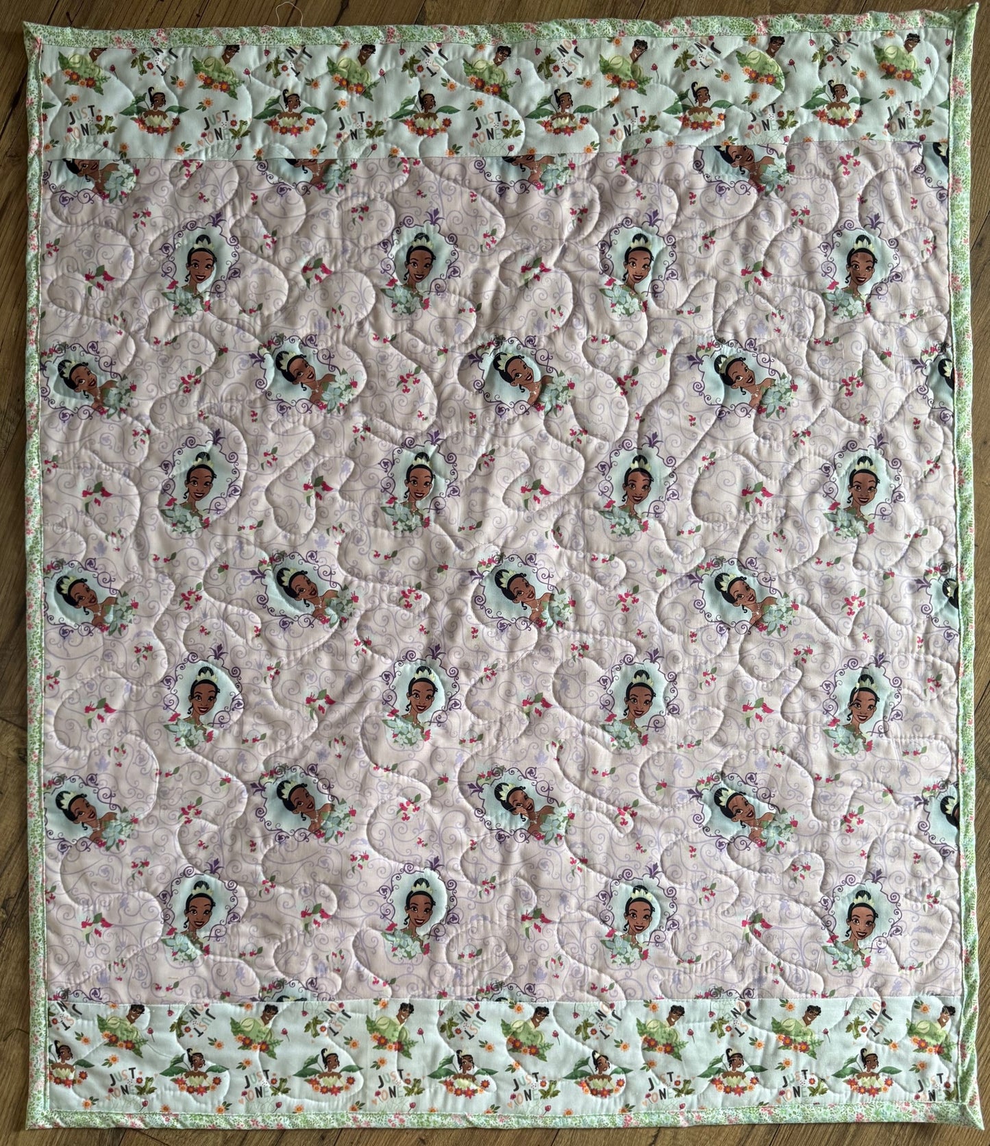 TIANA PRINCESS AND THE FROG Inspired JUST ONE KISS Quilted Blanket