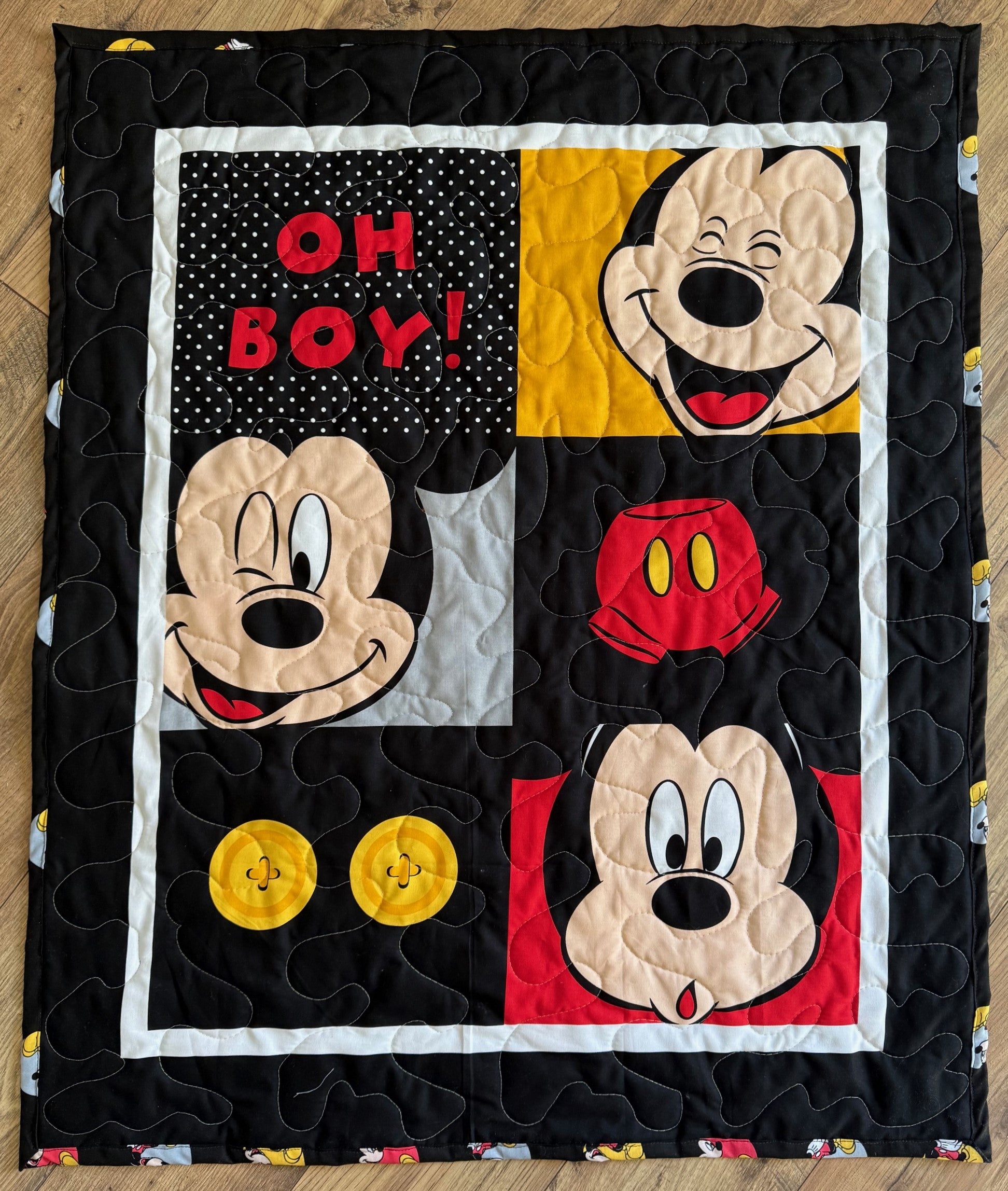 CLASSIC MICKEY MOUSE OH BOY! INSPIRED QUILTED BLANKET