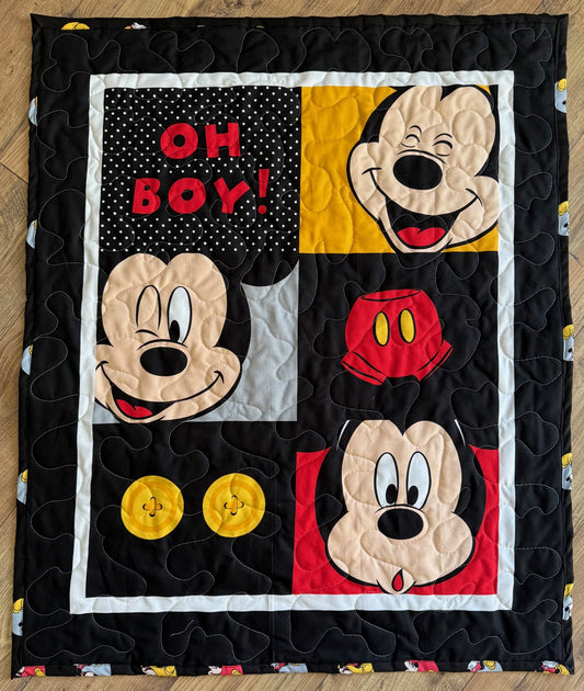 CLASSIC MICKEY MOUSE OH BOY! INSPIRED QUILTED BLANKET