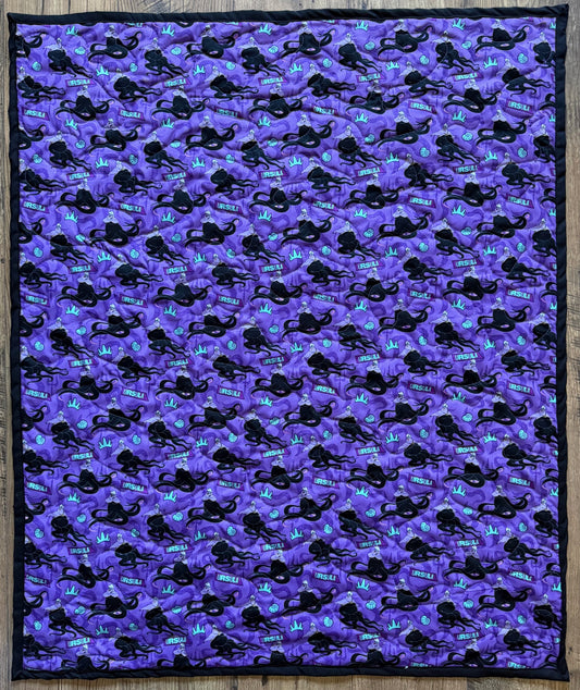 URSULA SEA WITCH INSPIRED LITTLE MERMAID VILLAIN QUILTED BLANKET