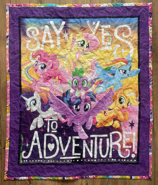 MY LITTLE PONY *SAY YES TO ADVENTURE* INSPIRED QUILTED BLANKET
