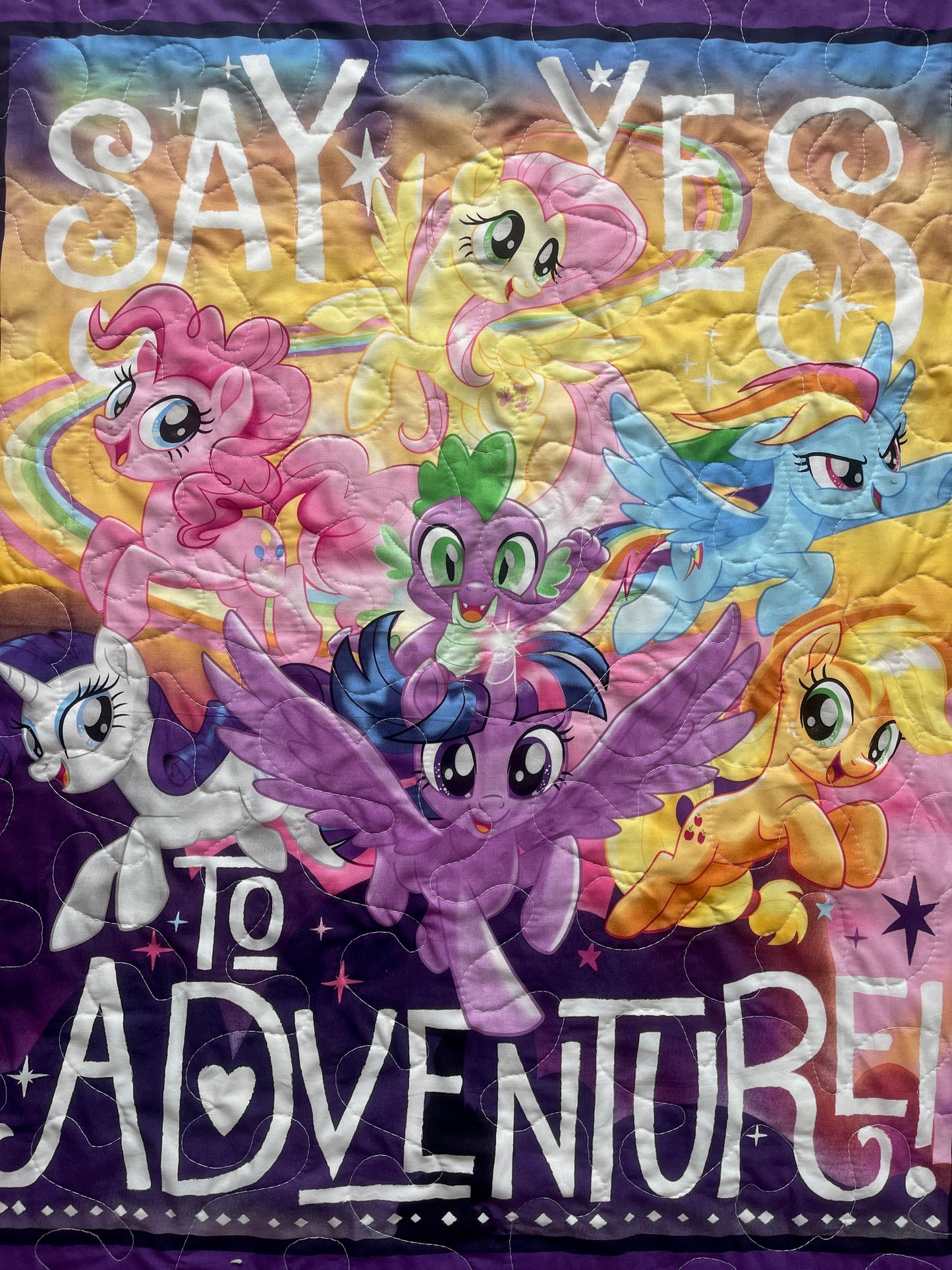MY LITTLE PONY *SAY YES TO ADVENTURE* INSPIRED QUILTED BLANKET