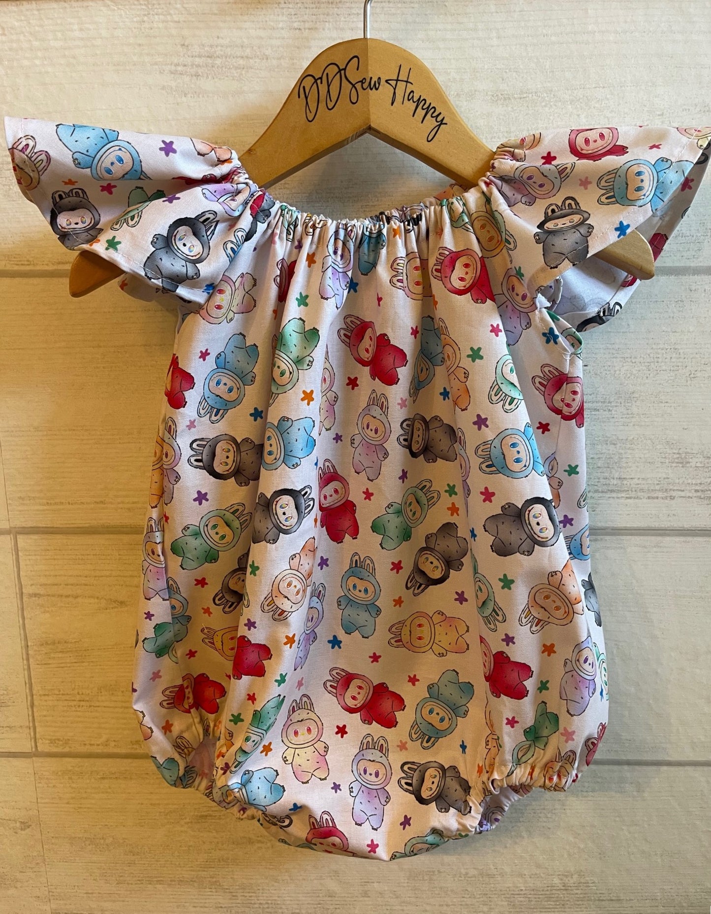 Infant & Toddler Girl's LABUBU MONSTER DOLL ANIME Boho Style One Piece Romper
