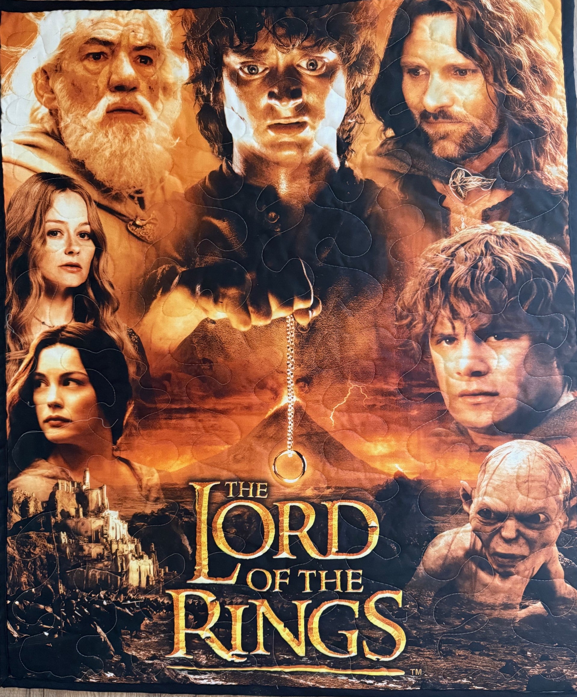 LORD OF THE RINGS MIDDLE EARTH INSPIRED QUILTED BLANKET