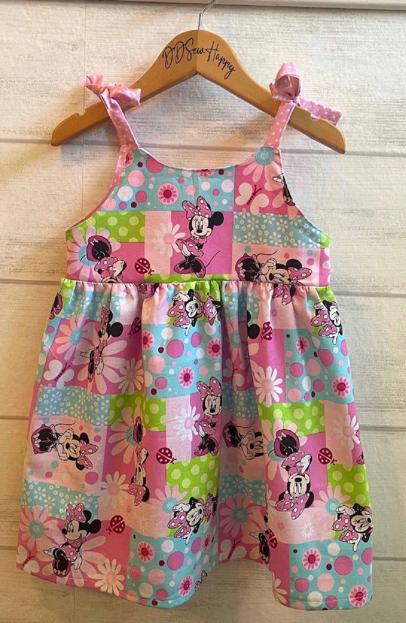 Girls and Toddlers MINNIE FLOWER POWER Boho Style Sundress with Shoulder Ties