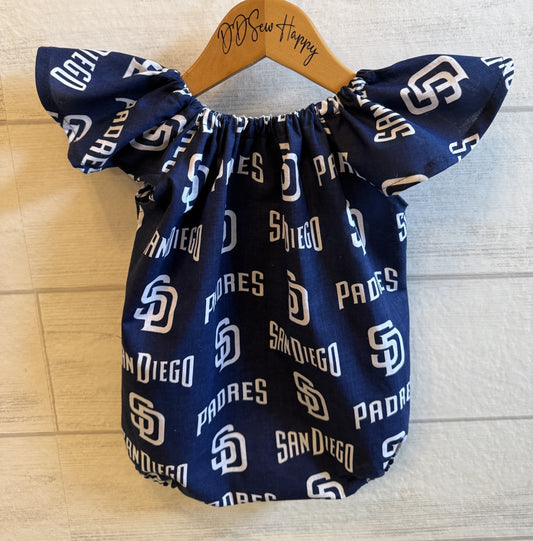 BASEBALL Infant & Toddler Girl's SAN DIEGO PADRES BASEBALL Boho Style One Piece Romper