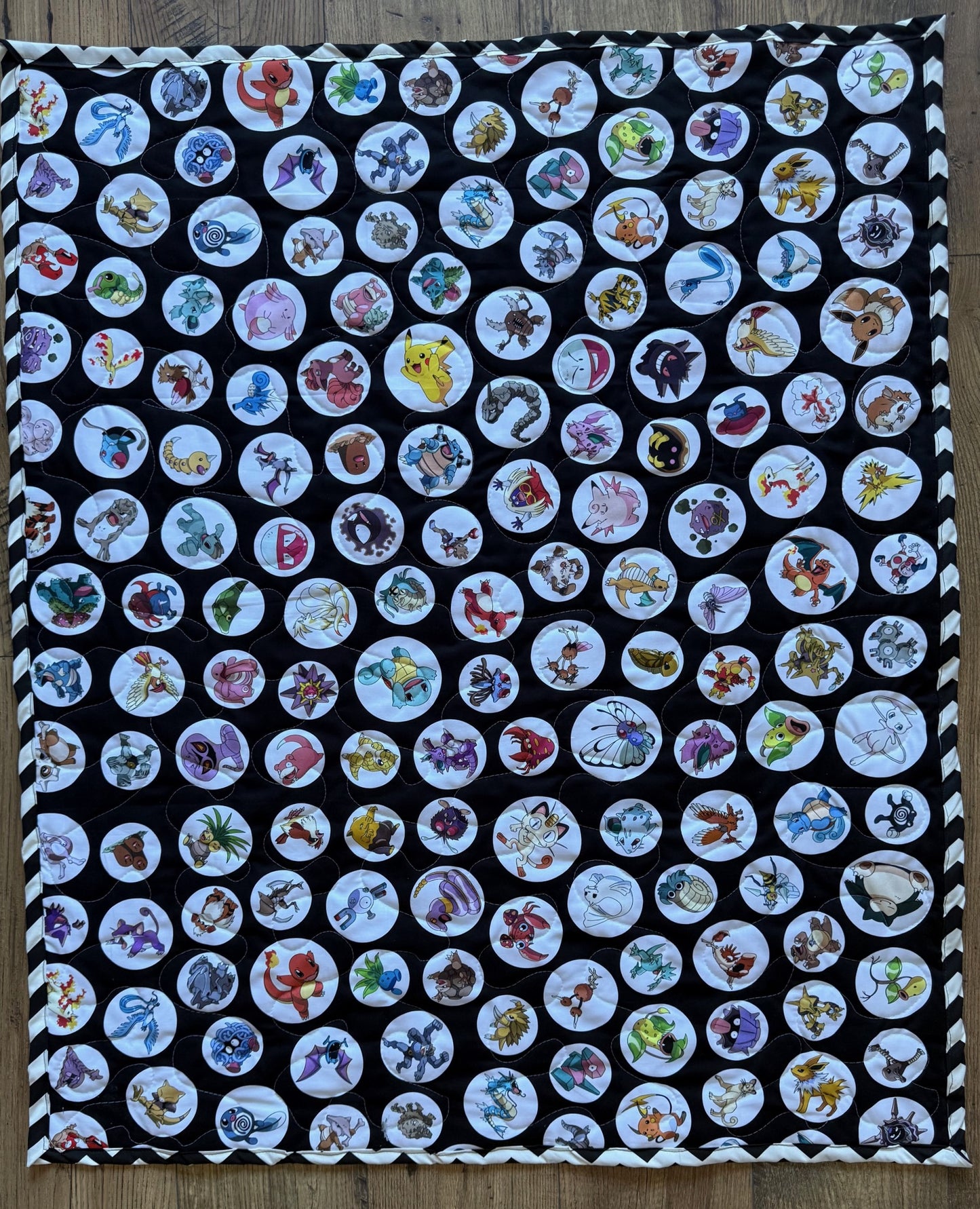 NINETENDO POKEMON VIDEO GAME CHARACTERS INSPIRED QUILTED BLANKET