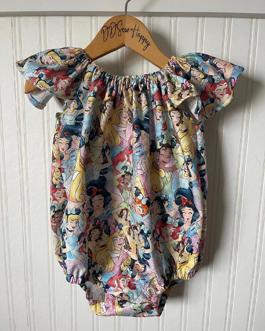 Infant & Toddler Girl's PRINCESS WEARING EARS Inspired Boho Style One Piece Romper
