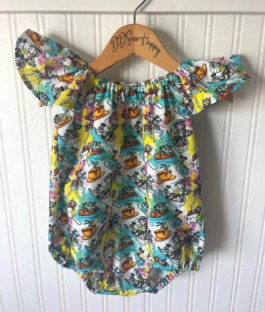 Infant & Toddler Girl's DISNEY CHARACTERS ON RIDES INSPIRED Boho Style One Piece Romper