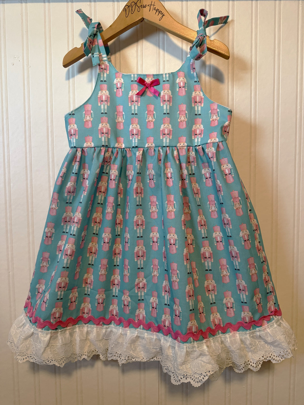 Girls, Infant and Toddlers CLASSIC CHRISTMAS NUTCRACKERS THEMED AQUA DRESS