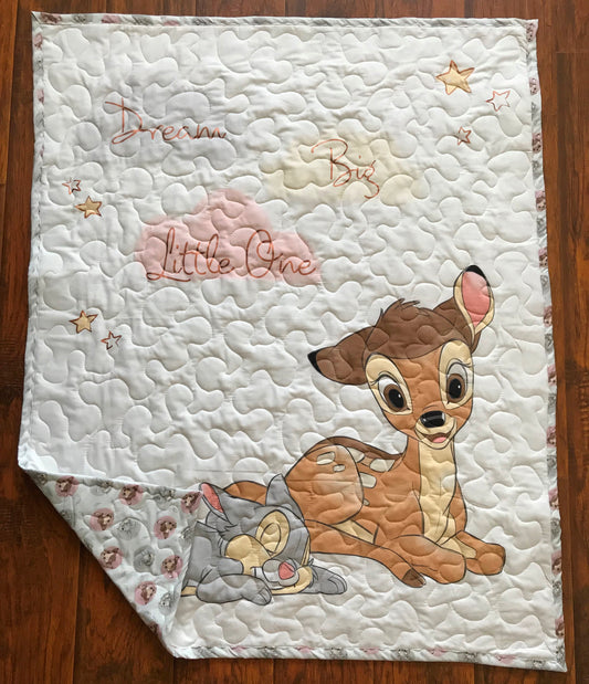 BAMBI & THUMPER Inspired "DREAM BIG LITTLE ONE" Quilted Blanket