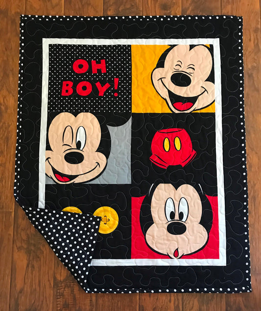 OH BOY MICKEY MOUSE QUILTED BLANKET