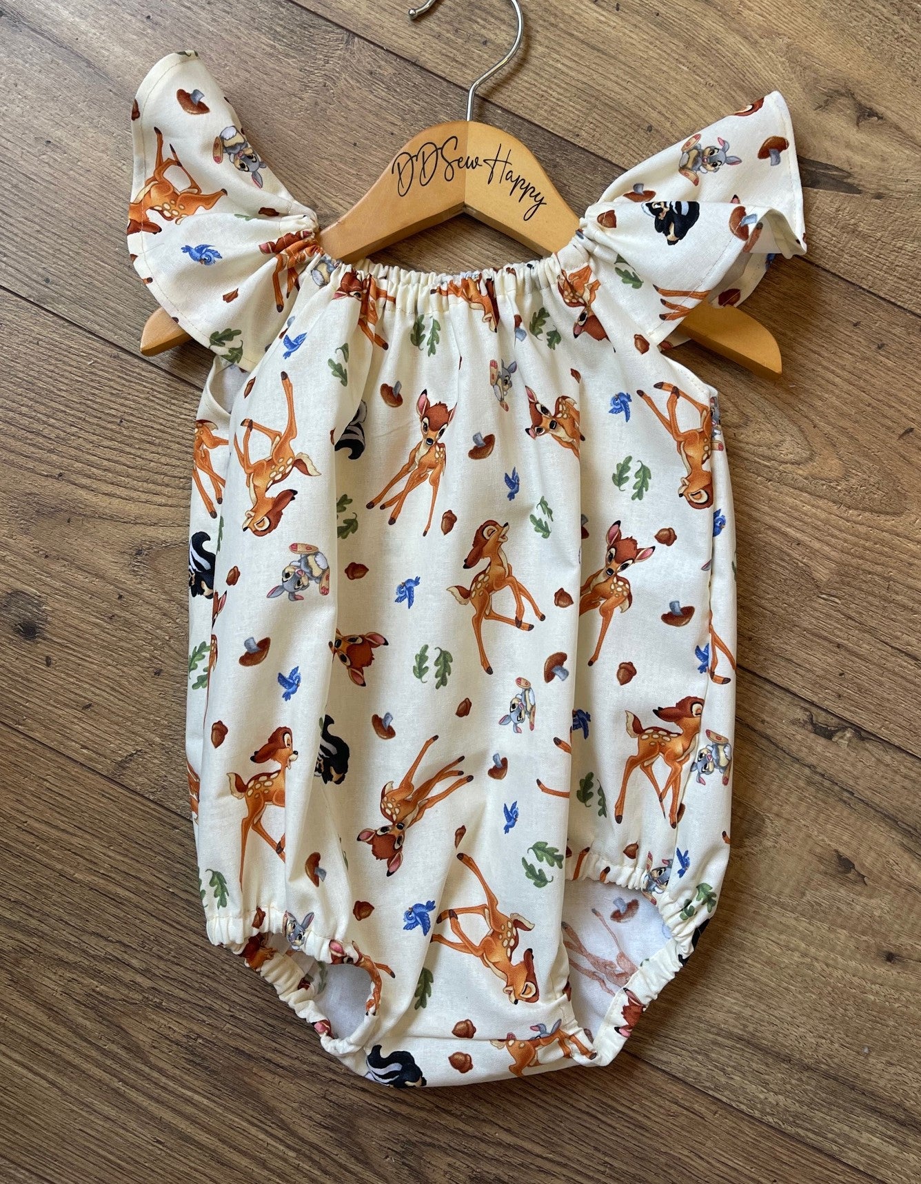 Infant & Toddler Girl's BAMBI THUMPER Inspired Boho Style One Piece Romper