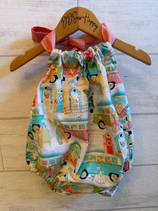 Infant & Toddler Girl's SUMMER DAYS BEACHY VW VAN Sunsuit Halter Top Romper
