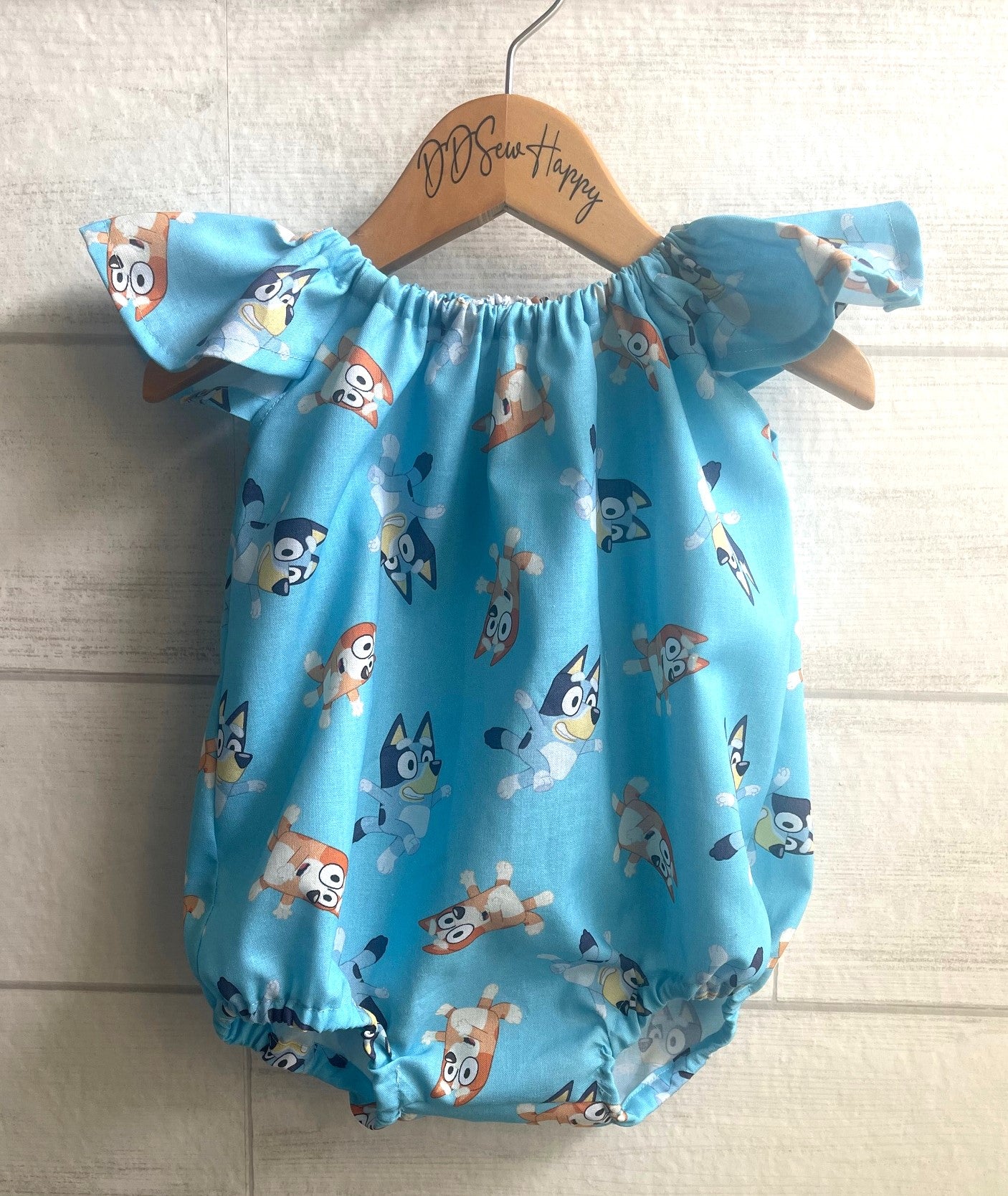 Infant & Toddler Girl's BLUEY & BINGO CARTOON Boho Style One Piece Romper 