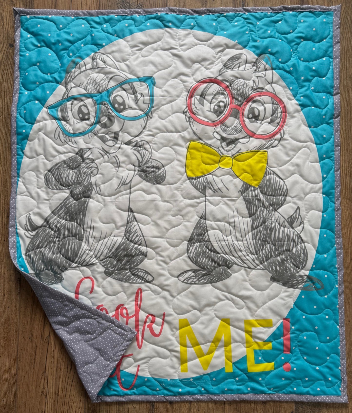 CHIP & DALE *LOOK AT ME!* INSPIRED QUILTED BLANKET