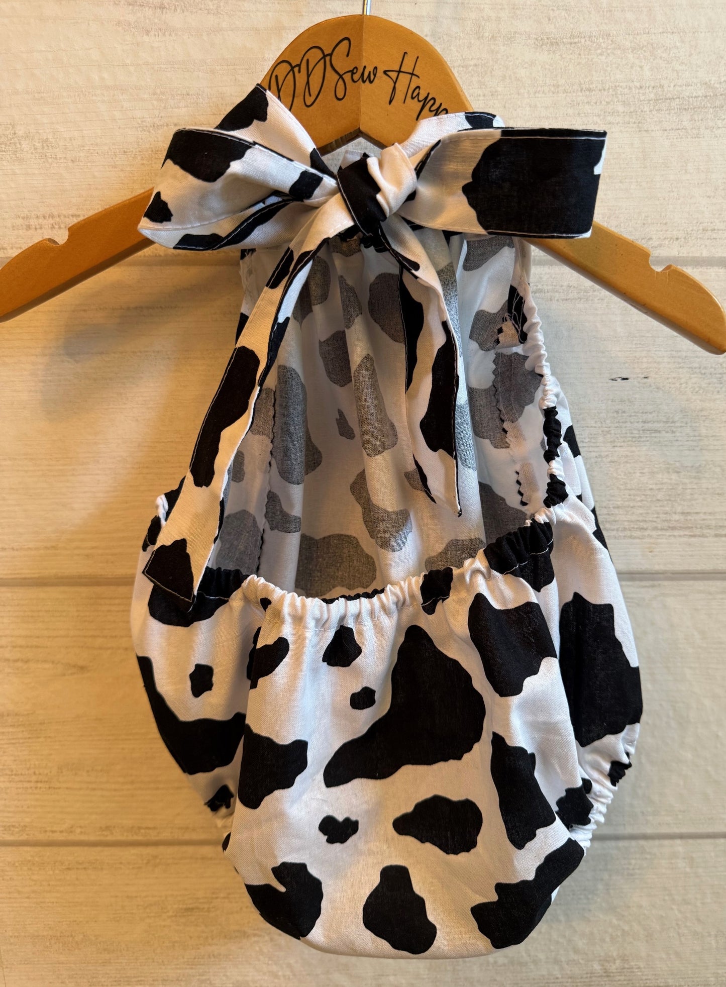 Infant & Toddler Girl's COWHIDE COW SKIN Sunsuit Halter Top Romper