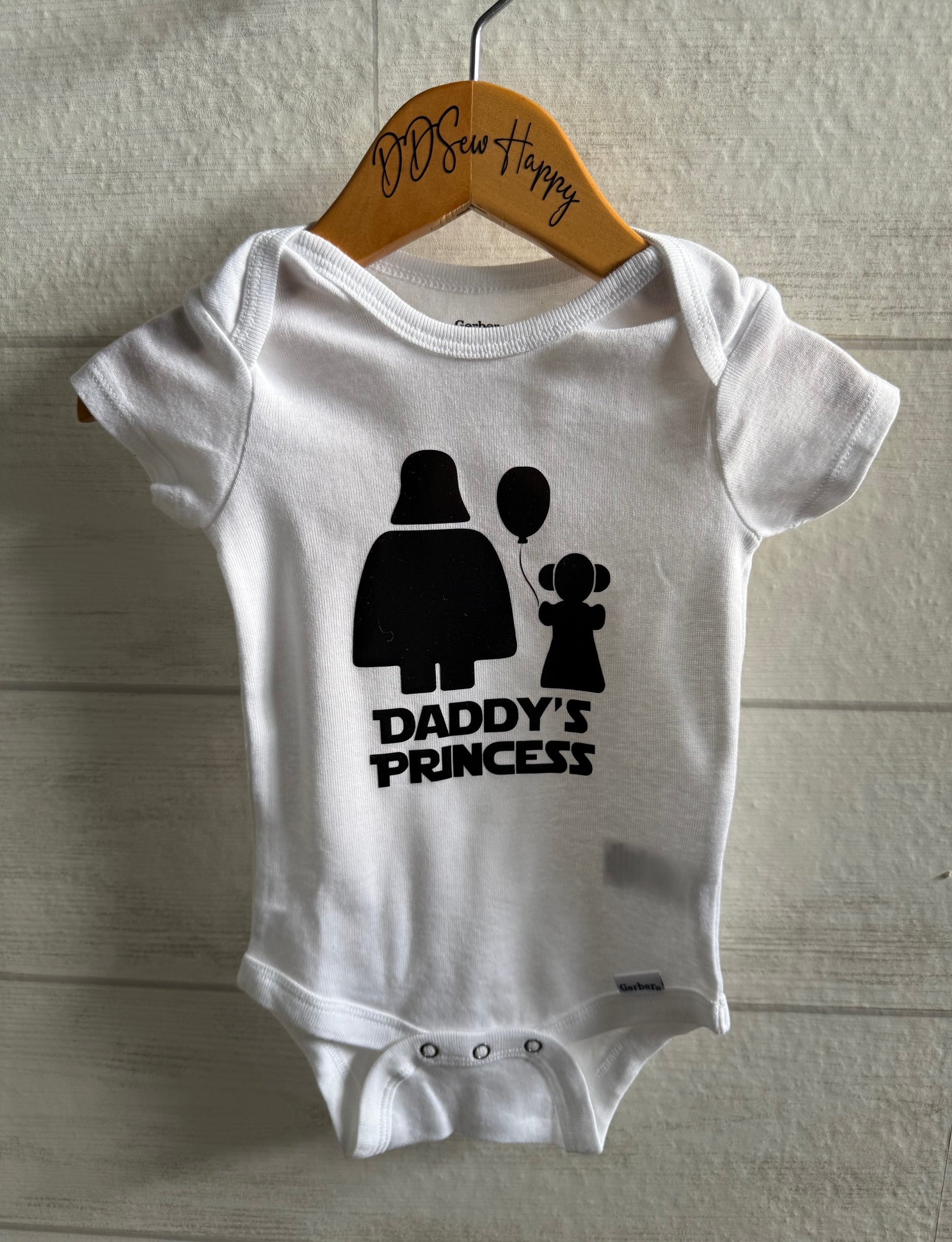 VADER DADDY'S LITTLE PRINCESS Boys & Girls Infant Funny Baby Onesie Bodysuit Outfit, Baby Shower Gift