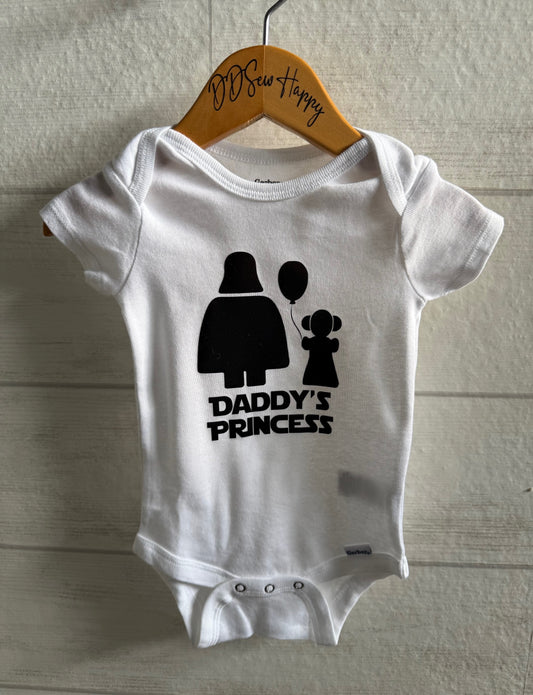 VADER DADDY'S LITTLE PRINCESS Boys & Girls Infant Funny Baby Onesie Bodysuit Outfit, Baby Shower Gift