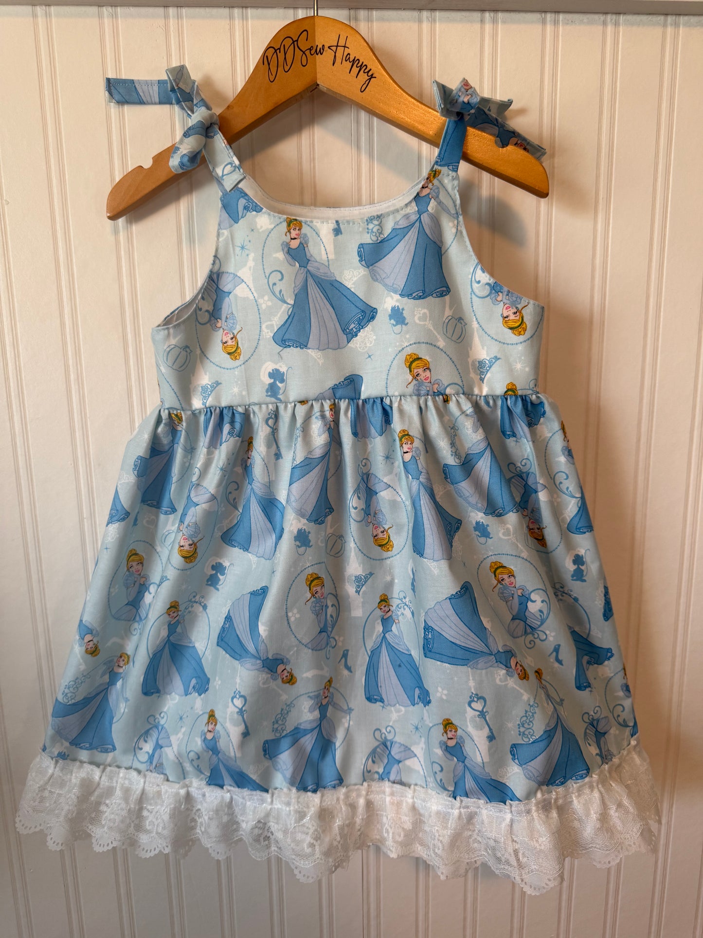 Girls, Infant and Toddlers CINDERELLA Inspired Boho Style Sundress with double ruffle lace